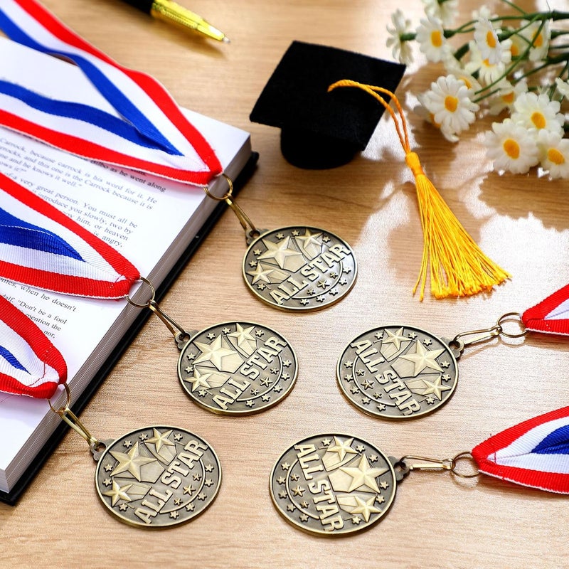 Quelay 30 Pcs 2'' Award Medals Bulk Gold Winner Medals with Neck Ribbons Metal Trophy Award Prize Gift for Tournaments, Competitions, Party, Kids and Adults - Image 4